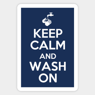 Keep Calm and Wash On (blue) Magnet